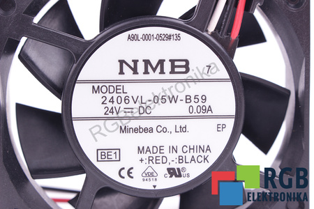 A90L-0001-0529#135 FANUC 2406VL-05W-B59 60X60X15MM, 24V VENTILIATORIUS