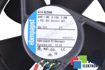 614N/2HH EBM PAPST VER.121 60X60X25MM, 24V, 0.12A VENTILIATORIUS