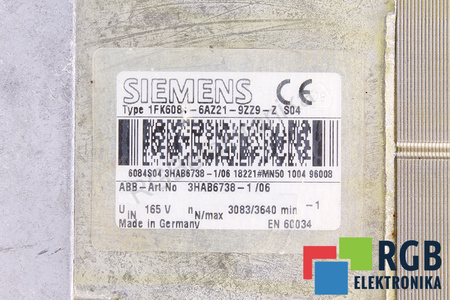 1FK6083-6AZ21-9ZZ9-ZS04 SIEMENS 3HAB6738-1/06 SIEMENS