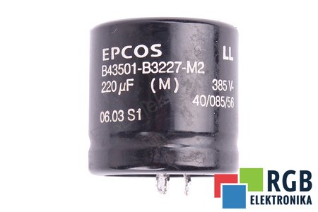 KONDENSATORIUS B43501-B3227-M2 EPCOS 220UF, 385V