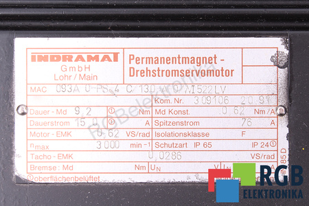 MAC093A-0-PS-4-C/130-A-0/WI522LV INDRAMAT