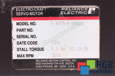 F-4075-R-H00AA RELIANCE ELECTRIC STATORIAUS