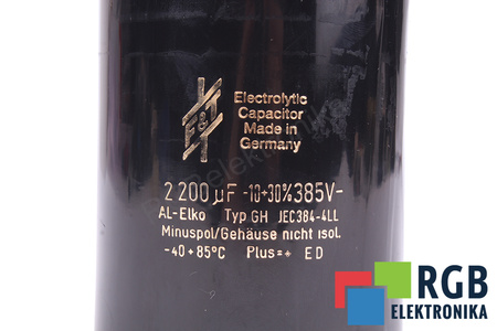 KONDENSATORIUS GHJEC384-4LL F&T 2200UF, 385V KONDENSATORIUS