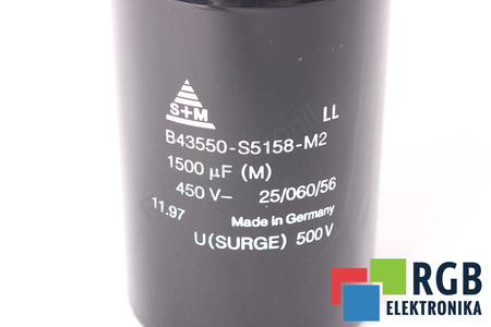 KONDENSATORIUS B43550-S5158-M2 S+M 1500UF, 450VDC KONDENSATORIUS