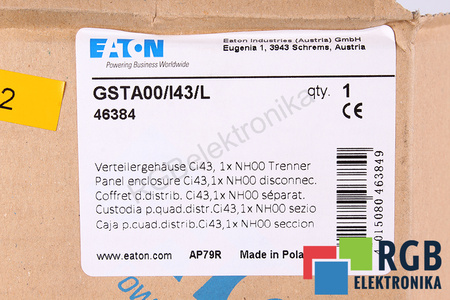 GSTA00/I43/L EATON IDT IP65 SAUGIKLIO KORPUSAS