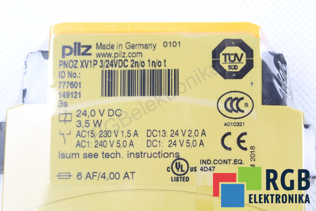 PNOZ XV1P 3/24VDC 2N/O 1N/O T PILZ 777601 SAUGOS RELĖ