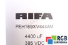 KONDENSATORIUS PEH169XV444AM RIFA 4400UF, 385V