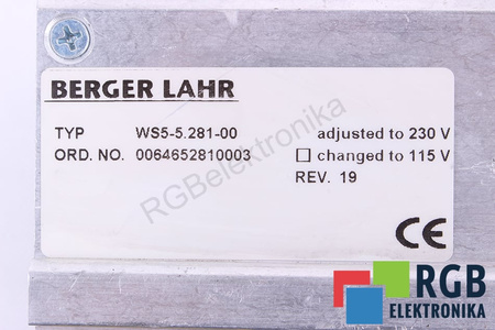 WS5-5.281-00 BERGER LAHR WS 5-5