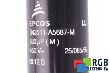 KONDENSATORIUS B43511-A5687-M EPCOS 680UF, 450V KONDENSATORIUS