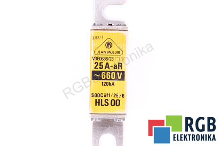 SAUGIKLIS HLS00 JEAN MULLER VDE0636/23 25A-AR, 660V, 120KA SAUGIKLIS