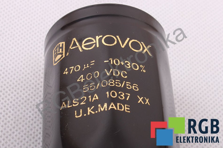 KONDENSATORIUS ALS21A1037XX BHC COMPONENTS LTD 55/085/56 470UF, 400VDC KONDENSATORIUS
