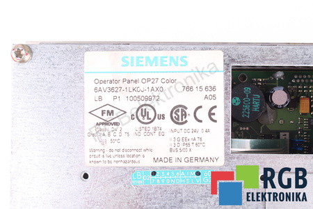 6AV3627-1LK00-0AX0 SIEMENS OP27 STN COLOR LC DISPLAY