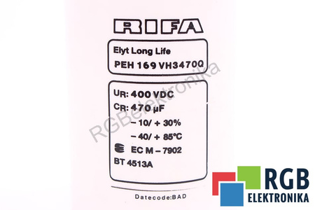 KONDENSATORIUS PEH169VH3470Q RIFA 470UF, 400VDC