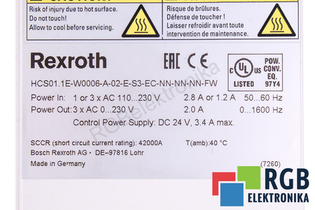 HCS01.1E-W0006-A-02-E-S3-EC-NN-NN-NN-FW REXROTH R911328424