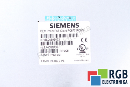 A5E00899052 SIEMENS OEM PANEL FAT CLIENT PC677 SIMATIC