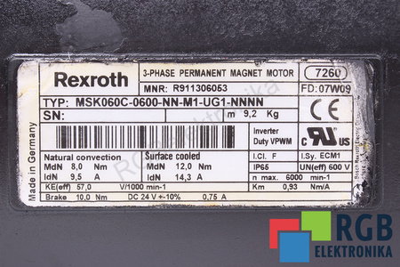 06.P1.300-0317 BOSCH REXROTH 51.06 A6NE SKIRTAS MSK060C-0600-NN-M1-UG1-NNNN STABDYS