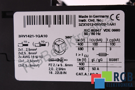 3RV1421-1GA10 SIEMENS SIRIUS ATJUNGIKLIS