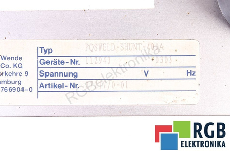 POSWELD-SHUNT-400A HARMS+WENDE