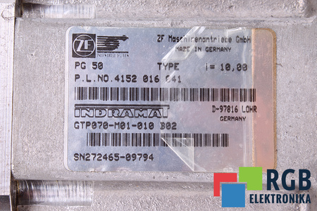 GTP070-M01-010B02 INDRAMAT PG50 I=10 PAVARA