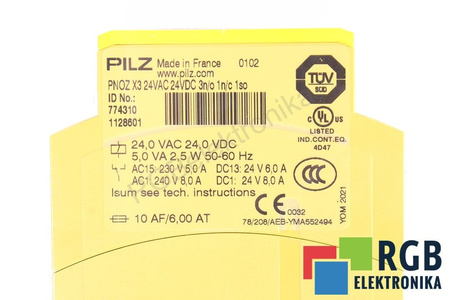 PNOZ X3 24VAC 24VDC 3N/O 1N/C 1SO PILZ