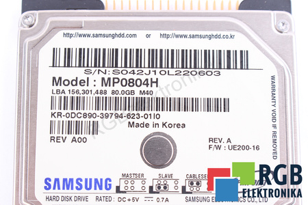 MP0804H SAMSUNG 2.5" 80GB ATA/IDE
