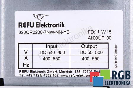 620QR0200-7NW-NN-YB REFU ELEKTRONIK RPCS600