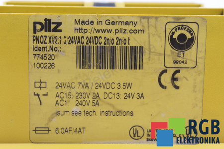 PNOZXV2.1 PILZ 774520 SAUGOS RELĖ