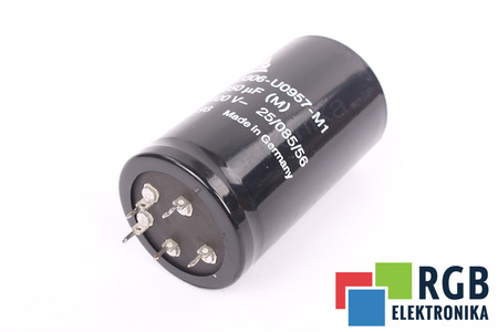 KONDENSATORIUS B43306-U0957-M1 S+M 25/085/56 950UF, 400VDC KONDENSATORIUS