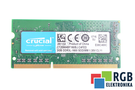 2GB DDR3L-1600MHZ MICRON SODIMM 1.35V CL11
