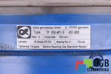 TP050-MF1-5-051-000 ALPHA GETRIEBEBAU I=5 PAVARA