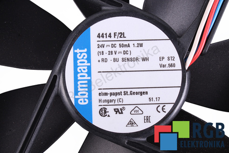 4414 F/2 L EBM PAPST 119X119X25MM, 24V, 0.21A VENTILIATORIUS