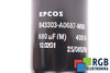 KONDENSATORIUS B43303-A0687-M90 EPCOS 680UF, 400VDC KONDENSATORIUS