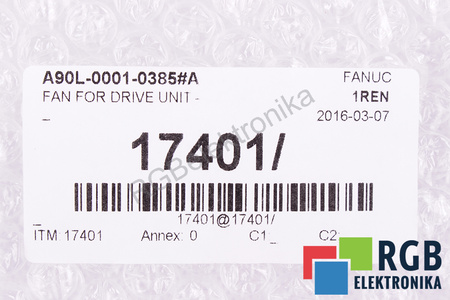 A90L-0001-0385#A FANUC 109P0424H6D19 40X40X20MM, 24V VENTILIATORIUS