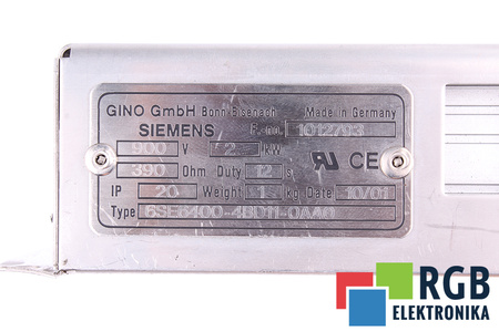 ATSPARUMAS 6SE6400-4BD11-0AA0 SIEMENS 900V, 390OHM, 2KW