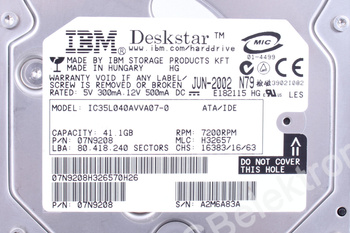 IC35L040AVVA07-0 IBM