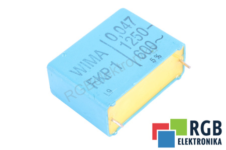 KONDENSATORIUS 0.047UF FKP1 WIMA 1250VDC, 600VAC KONDENSATORIUS