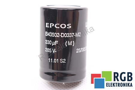 KONDENSATORIUS B43502-D0337-M2 EPCOS 330UF, 385VDC KONDENSATORIUS