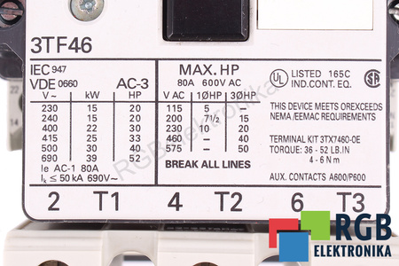 3TF4622-0AL2 SIEMENS 3TF46
