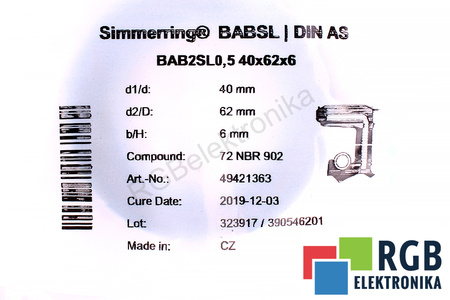 40X62X6 FREUDENBERG BAB2SL05 72NBR902 PAKAVIMAS