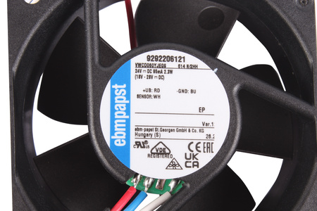 614N/2HH EBM PAPST 9292206121 60X60X25MM 2.3W 24V, 0.095A VENTILIATORIUS