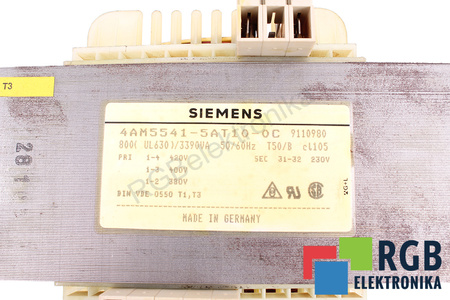 4AM5541-5AT10-0C SIEMENS PRI 420-380V SEC 230V TRANSFORMATORIUS