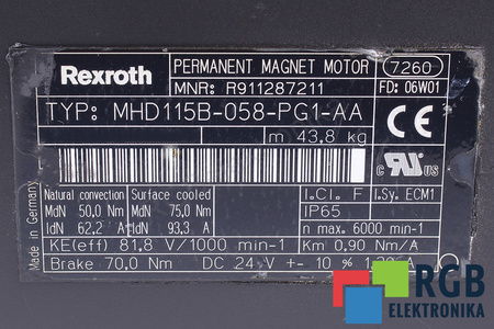 MHD115B-058-PG1-AA REXROTH INDRAMAT STATORIAUS