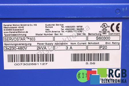 SERVOSTAR 603 KOLLMORGEN SEIDEL S60300