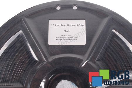 1,75MM PEARL FILAMENT 0.5KG BLACK FLASHFORGE RITĖS IŠORINIS DYDIS 180MM, RITĖS VIDINIS DYDIS 50MM, RITĖS PLOTIS 45MM