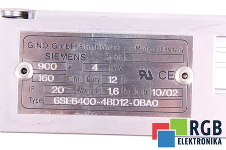 STABDYMO REZISTORIUS 6SE6400-4BD12-0BA0 SIEMENS MICROMASTER 4 160OHM, 4KW