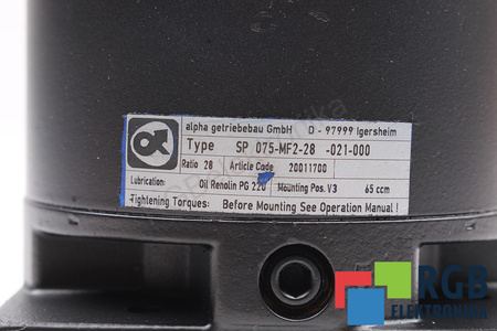 SP075-MF2-28-021-000 ALPHA GETRIEBEBAU PAVARA