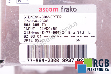 77-964-2300 SIEMENS ASCOM 840D 583 385 TA