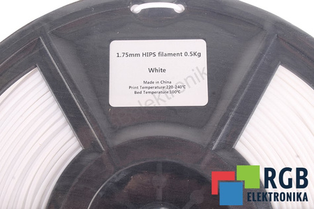 1,75MM HIPS FILAMENT 0.5KG WHITE FLASHFORGE