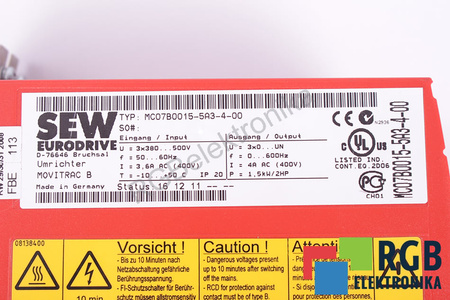 MC07B0015-5A3-4-00 SEW EURODRIVE MOVITRAC B