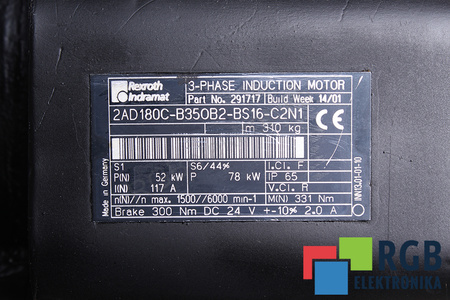 2AD180C-B350B2-BS16-C2N1 REXROTH INDRAMAT R911291717